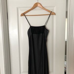 Vintage Maxim Rose 90s Babydoll Maxi Slip Dress Black Mesh Size L